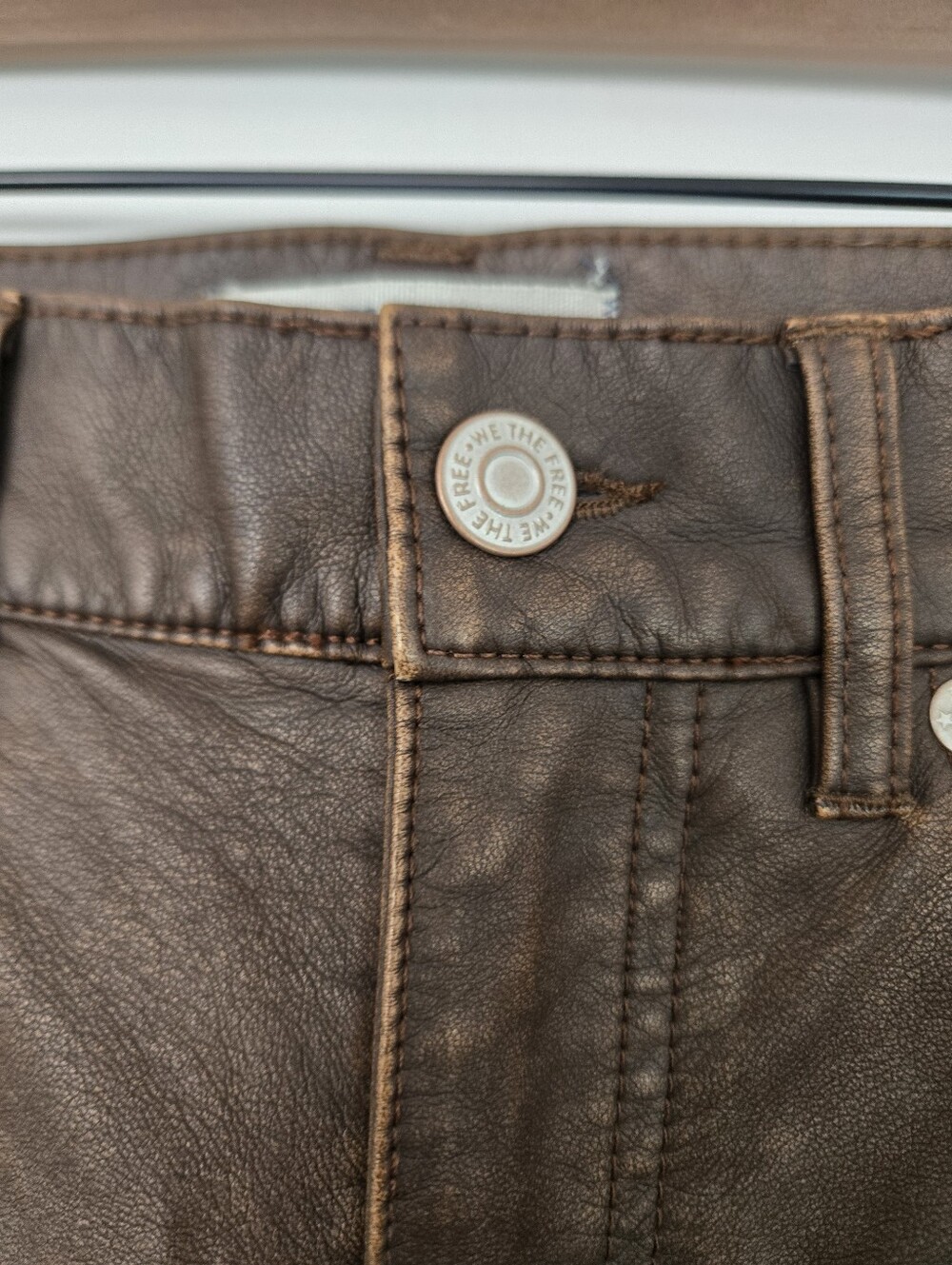 NWT Free People We The Free Misha High Rise Wide Barrel Faux Leather Pants 25 - Picture 8 of 9